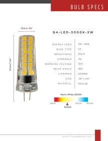 G4 Bulbs (Option: Led 3000K 3 Watt LARGE BULB)