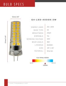 G4 Bulbs (Option: Led 4000K 3 Watt)